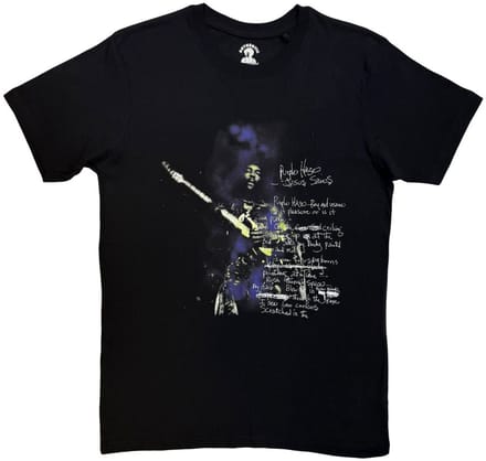Jimi Hendrix - Purple Haze Lyrics Heren Tshirt - S - Zwart