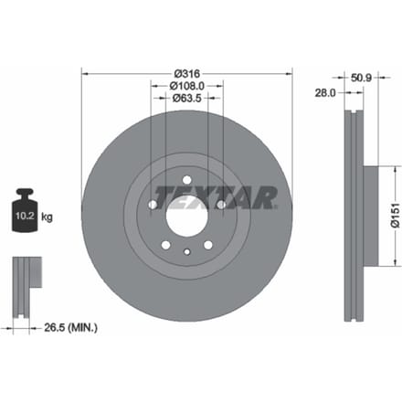 Remschijf TEXTAR 92309603