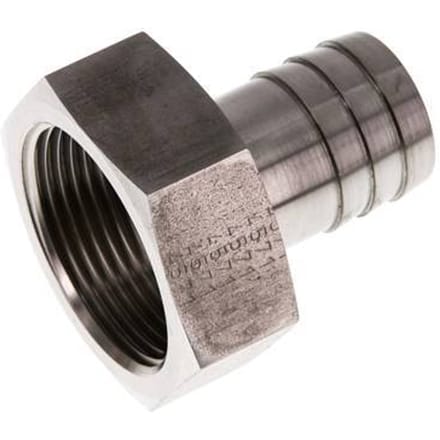 G 1 1/4'' x 25mm RVS Slangpilaar 40 Bar