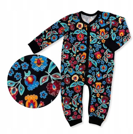 Dartomik Folk Serie - Baby Romper - Zwart - 56 - Oeko-tex