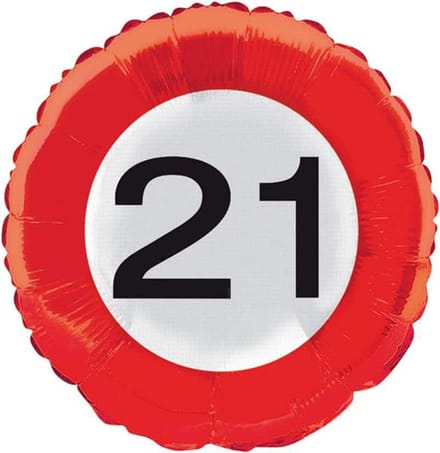 Folat - Folieballon 21 Verkeersbord 45 cm