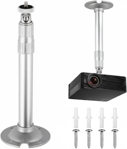 Projector Plafondhouder - Mini Camera Beugel - Thuisbioscoop Installatie - 360 Graden Verstelbaar - Tot 5 kg - Aluminium