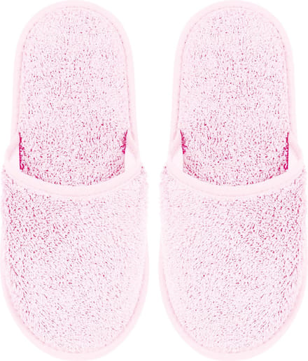 Badslippers Badstof Uni Pure met Zool Roze Maat 43 - 1 Paar