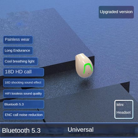 Mini onzichtbare draadloze oortelefoon Bluetooth 5.3 oortelefoon Ruisonderdrukking HiFi stereo oordopjes met microfoon TWS-headset