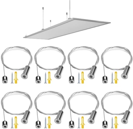Hanging Cables Set van 8 Stuks voor Lampen - Stalen Draad en Ophangsystemen voor LED Panelen en Verlichting