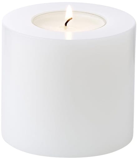 permanente kaars (hoogte 9 cm, ø 10 cm), wit, theelichthouder, hittebestendig 90°