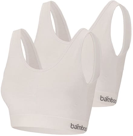 Apollo dames Seamless bra bamboe - voorgevormde cups - 2-pack - maat L - wit