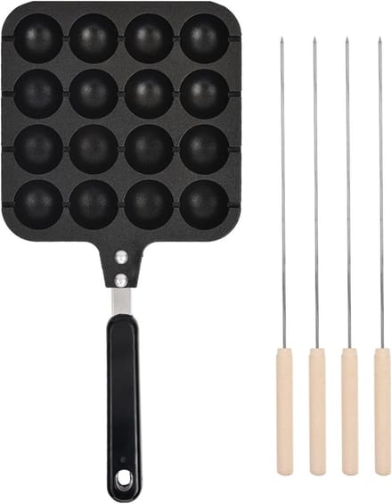 Takoyaki Pan - Pancake Maker - Snacks Maken - Antiaanbaklaag - 32.5 cm Lengte - Blauw