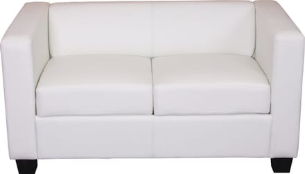2-zits bank loungebank Lille ~ kunstleder, wit