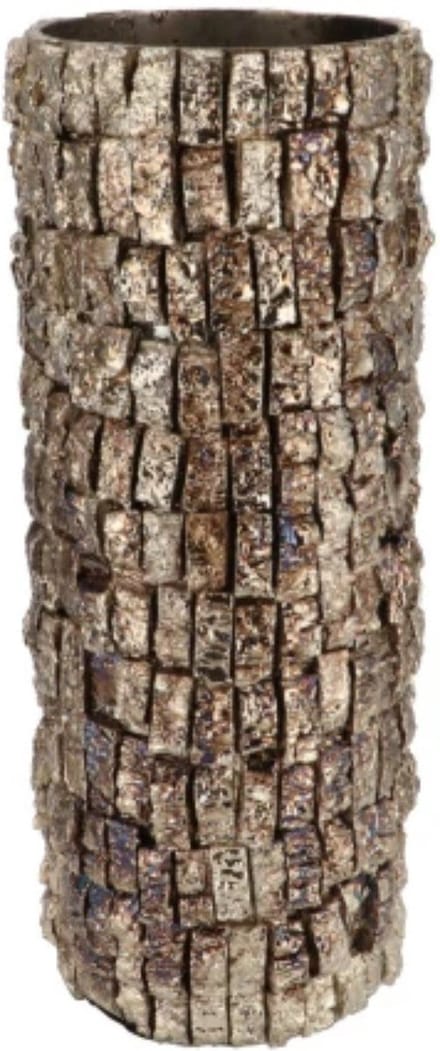 NEPAL IRON VAAS BIRCH MOSAIC 13X13X36CM
