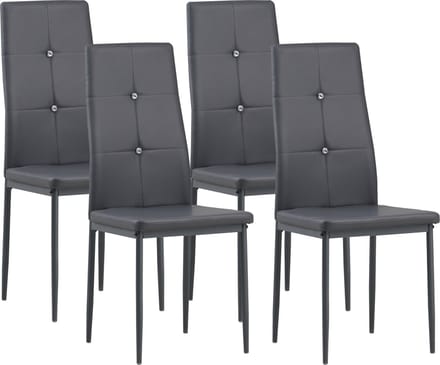 Albatros eetkamerstoelen DIAMOND set van 4, Grijs - Edele diamant look eetkamerstoelen set van 4