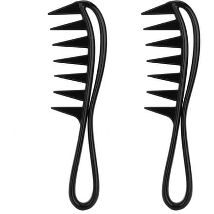 2 stuks Professionele Salon Brede Tanden Haaienkam Krullend Haar Kapperskam Haar Styling Tool black