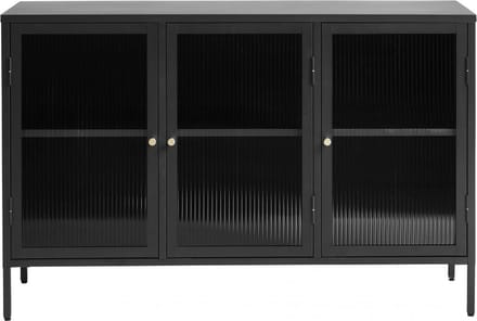 Nordic Home - Olan glazen dressoir - 130 cm - zwart