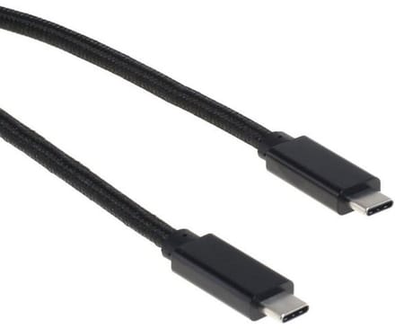 USB-C naar USB-C kabel met E-Marker chip - USB3.2 (tot 10 Gbit/s) - PD tot 20V/5A - video tot 4K 60Hz / zwart - 1 meter
