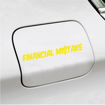 Bumpersticker - Financial Mistake - 4,1 X 25 - Geel