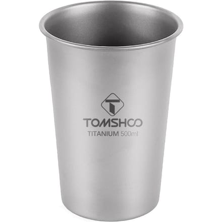 TOMSHOO Outdoor Camping Titanium Beker Puur Titanium Waterbeker Bierpul Draagbaar zilver