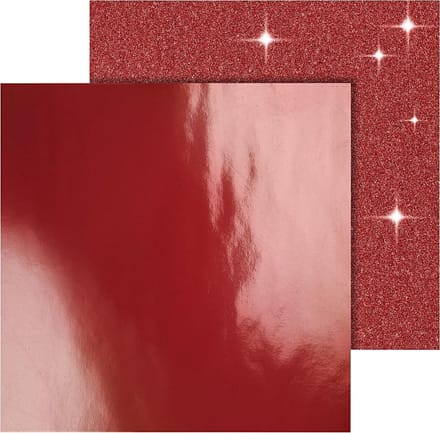 Design papier, vel 30,5x30,5 cm, 120+128 gr, rood, 2 vel/ 1 doos
