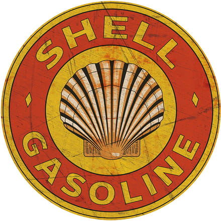 Signs USA - wandbord - Old Shell - Rond 35 cm