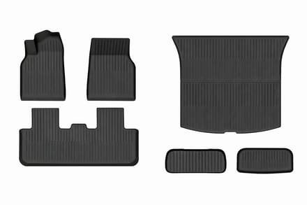 Tesla Model Y Premium Juniper 2025+ Interieurmatten Rubber + Trunk + Subtrunk + Frunk Rubber - Interieur Accessoires