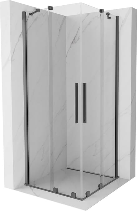 Mexen Velar Duo schuifdouchecabine 100 x 100 , transparant, kanonmetaal - 871-100-100-02-95