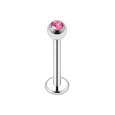 Zilver Met Steentje - Tragus / Helix / Labret Piercing