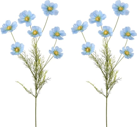 Viv! Home Luxuries Cosmos - kunstbloem - 2 stuks - lichtblauw - 77cm