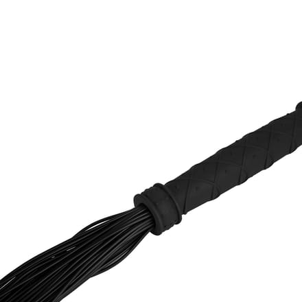 Rimba - Siliconen Flogger Zweep 48 strengen - Zwart