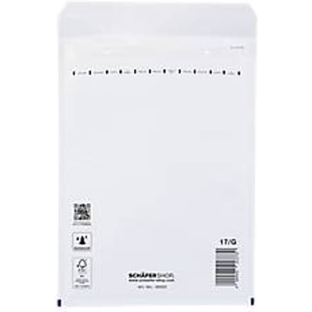 Schäfer Shop Pure Luchtkussenenveloppen,230 x 340 mm, wit, 100 stuks