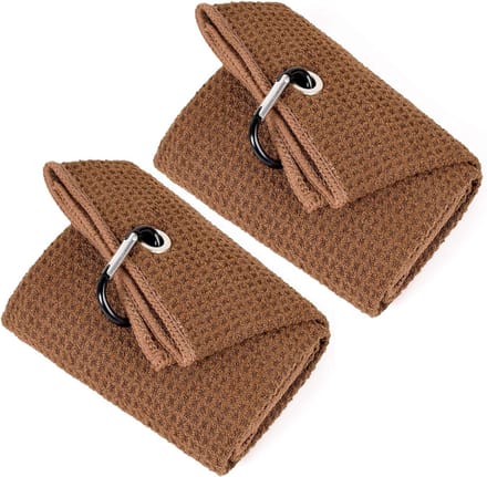 Golfhanddoek - Microvezel handdoek - Golfbaan schoonmaken - Wafelpatroon ontwerp - 40x53 cm - Bruin