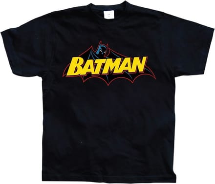 DC Comics Batman Heren Tshirt -M- Retro Logo Zwart
