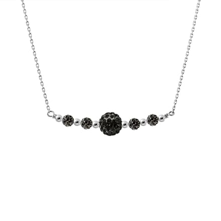 Crystal Necklace Preciosa Black Silver 925