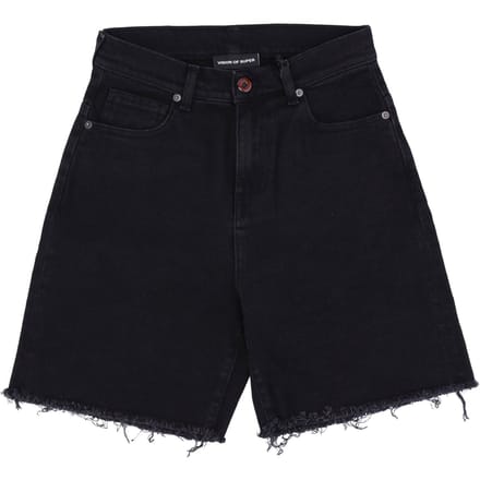 Korte jeans voor heren met coating, denimshort, zwarte denim
