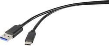 Renkforce RF-4599658 USB-kabel USB 3.2 Gen1 USB-A stekker, USB-C stekker 0.50 m Zwart