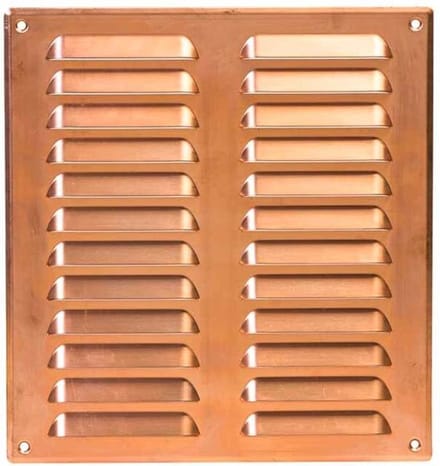 Metalen ventilatierooster vierkant 260x280 mm koper - MR2628Cu