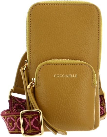 COCCINELLE Leren Telefoontasje Pixie Hi-Tech Phone Bag Citronella Mosterdgeel