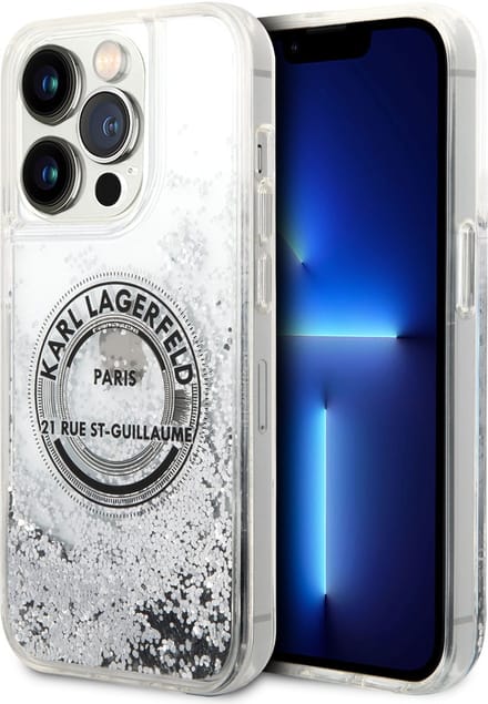 Karl Lagerfeld KLHCP14LLCRSGRS iPhone 14 Pro 6.1 "silver / silver hardcase Liquid Glitter RSG