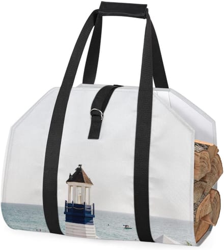 Hout Drager - Draagzak - Open Haard - Verstelbare Riemen - 100x46 cm - Meerkleurig