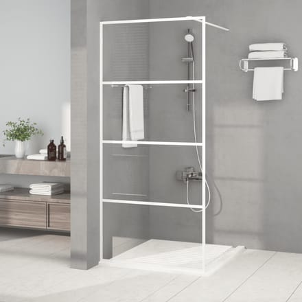 vidaXL - Inloopdouchewand - 90x195 - cm - transparant - ESG-glas - wit