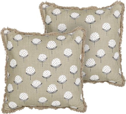 PSILOTALES - Sierkussen set van 2 - Beige - 45 x 45 cm - Katoen