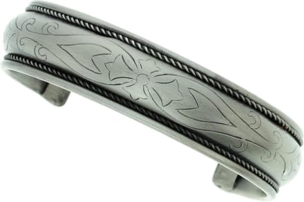 Behave - klemarmband zilverkleur - floral patroon - boho accent