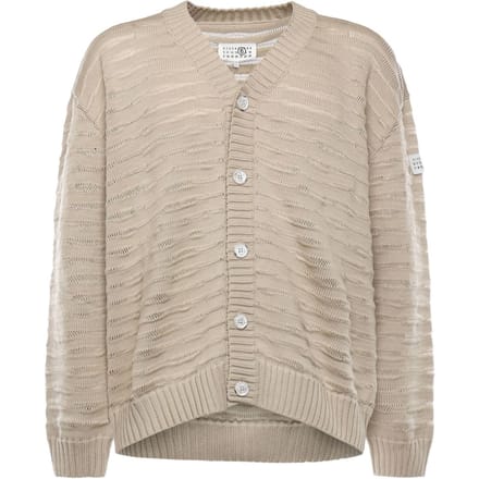 mm6 man beige vest maison met knopen