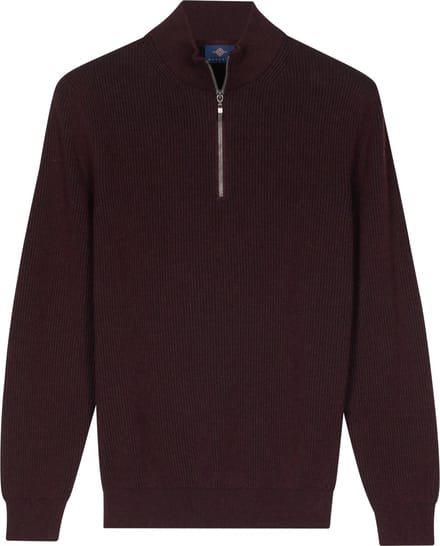 Baileys - Heren - Trui - Ribgebreid - Katoenen Pullover - Bordeaux - 528419-495