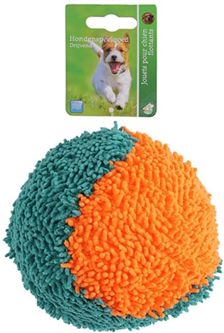 Boon Honden Speelgoed - Bal Softnop Met Piep - Kleur: blauw/oranje - 13 cm