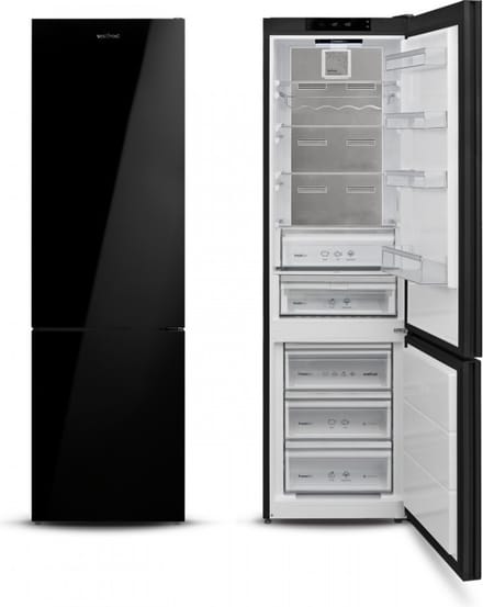 Vestfrost Koel-Vriescombinatie VR-FB383-2H0B - No*Frost - Zwart Glasdeur - 367 L - MaxiFresh Lade - 0 °C Lade - Alarm