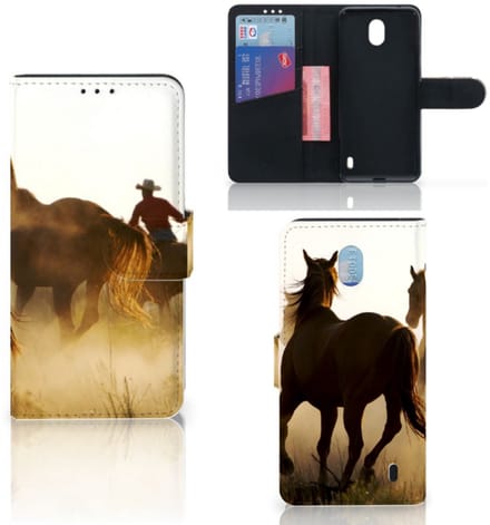 Nokia 1 Plus Telefoonhoesje met Pasjes Design Cowboy