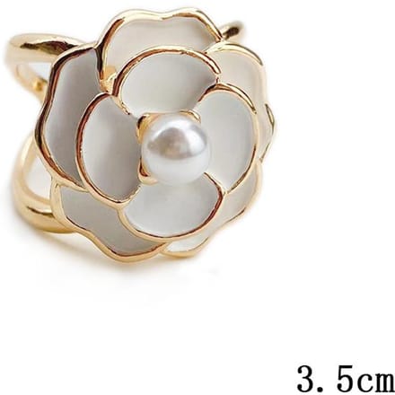 Eenvoudige zijden sjaal gesp sieraden broche, Camellia, Retro temperament, High-end, Licht, Luxe, Mode accessoires wit