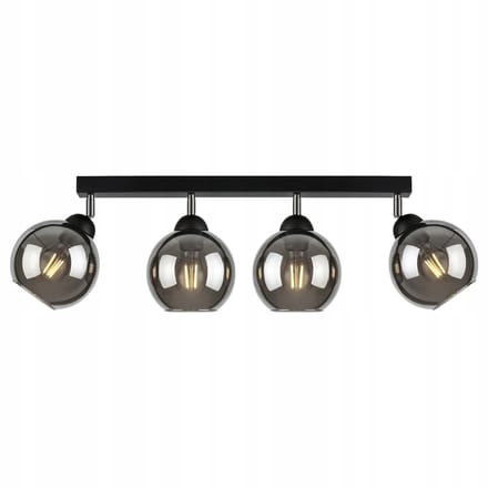 Moderne Zwarte Hanglamp met Glazen Bollen - Stijlvol Loft & Glamour