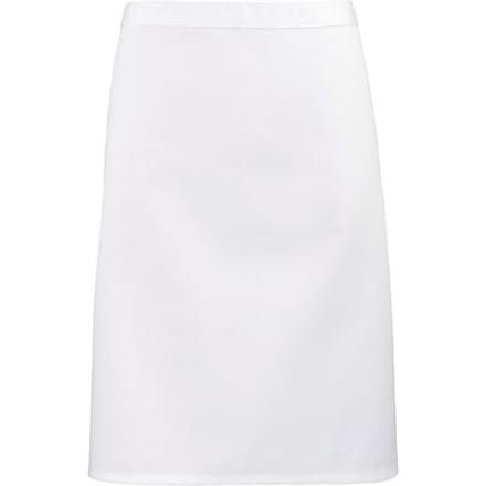 Premier Unisex Volwassenencollectie Halflang Taille Schort (Wit)