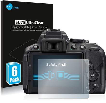 Savvies - Screenprotector voor Nikon D5300 - Folie Beschermfolie transparant 6 Stuks