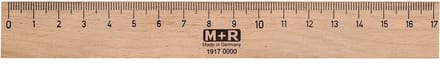 M+R liniaal - 17 cm - hout/staal - bruin - MR-19170000